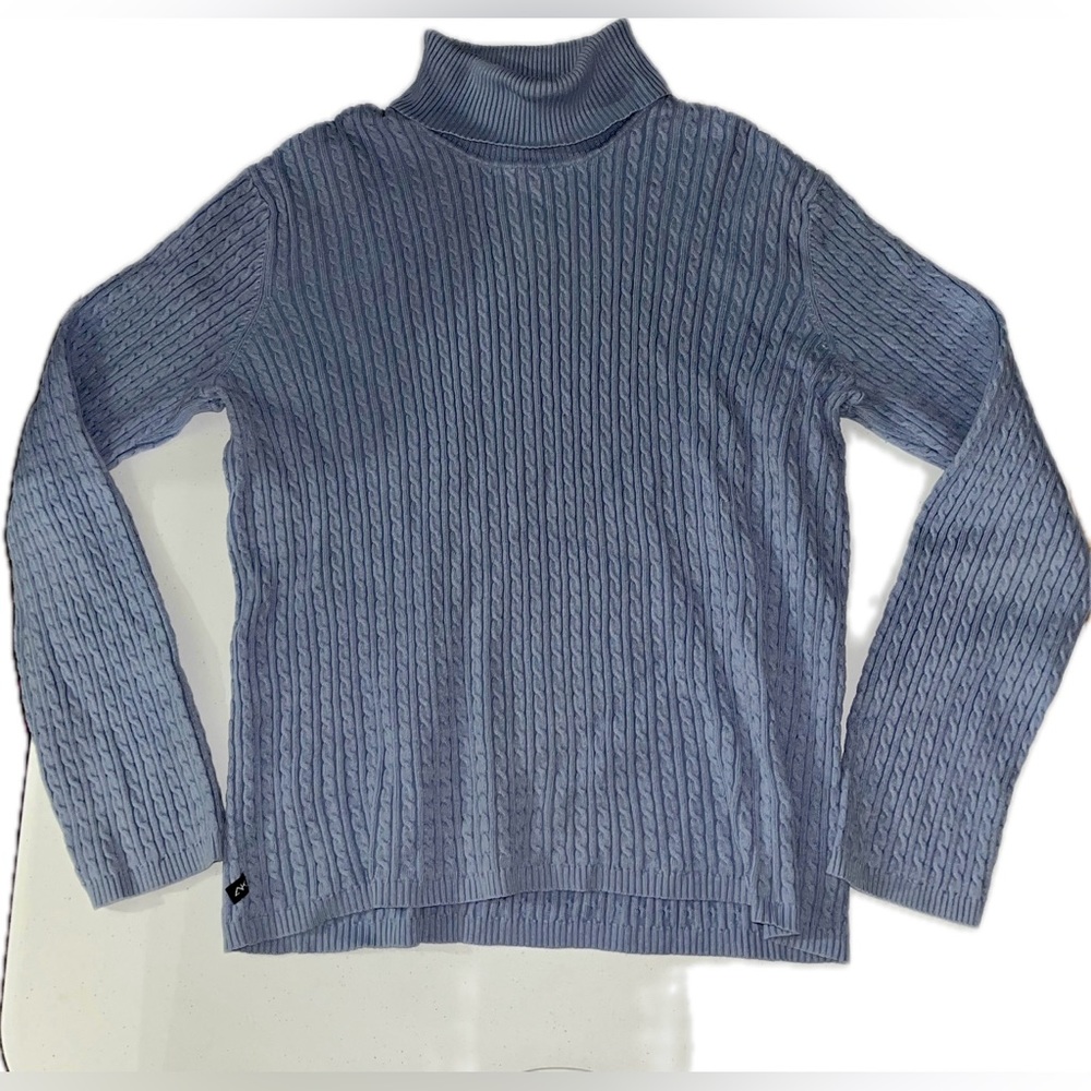 Vintage Anne Klein Stretch Cable Knit Turtleneck Sweater - Picture 1 of 5